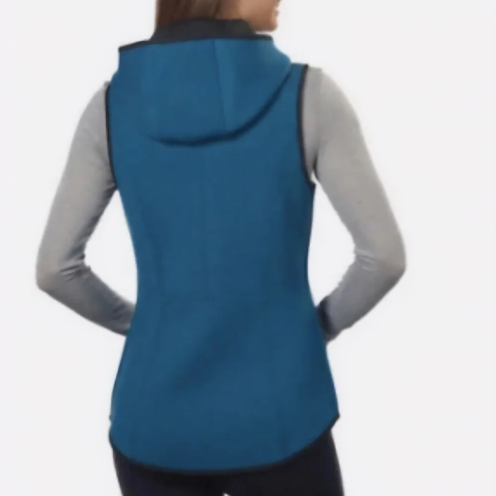 NWT B14.  Gerry Turquoise Blue Hooded Stretchy Vest - Size Large